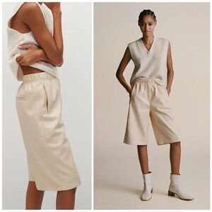 Mango Faux Leather Bermuda Shorts